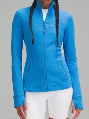 Bright Blue Fitted Zip-Up Jacket